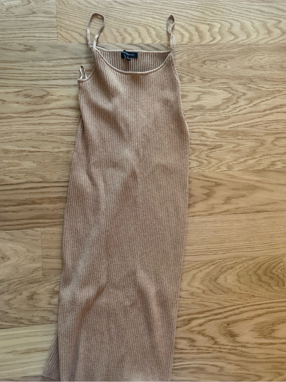 Banana Republic Ribbed Knit Slip Dress in Neutral Beige
